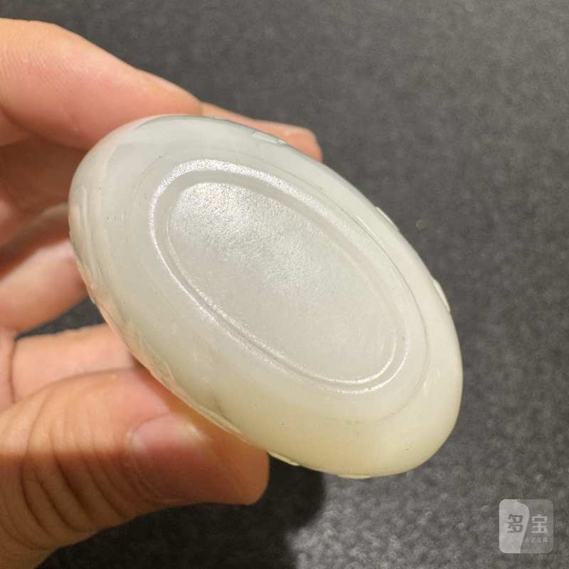 清 白玉双骏图烟壶 - 图7